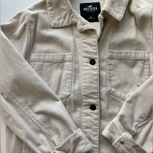 Hollister Beige Corduroy Shirt Jacket
